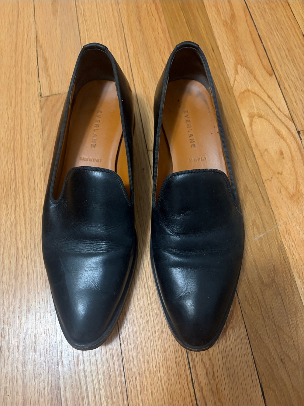 Everlane Black Leather Women's Slip-On Loafers
